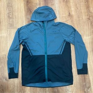 Oakley Hooded Jacket Mens XXL Performance Fit Full Zip Gray Black
